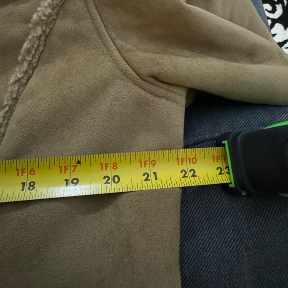 LL Bean Suede Sherpa Lined Hooded Toggle Coat VTG Boho Rancher Penny Lane Indie - Picture 5 of 15